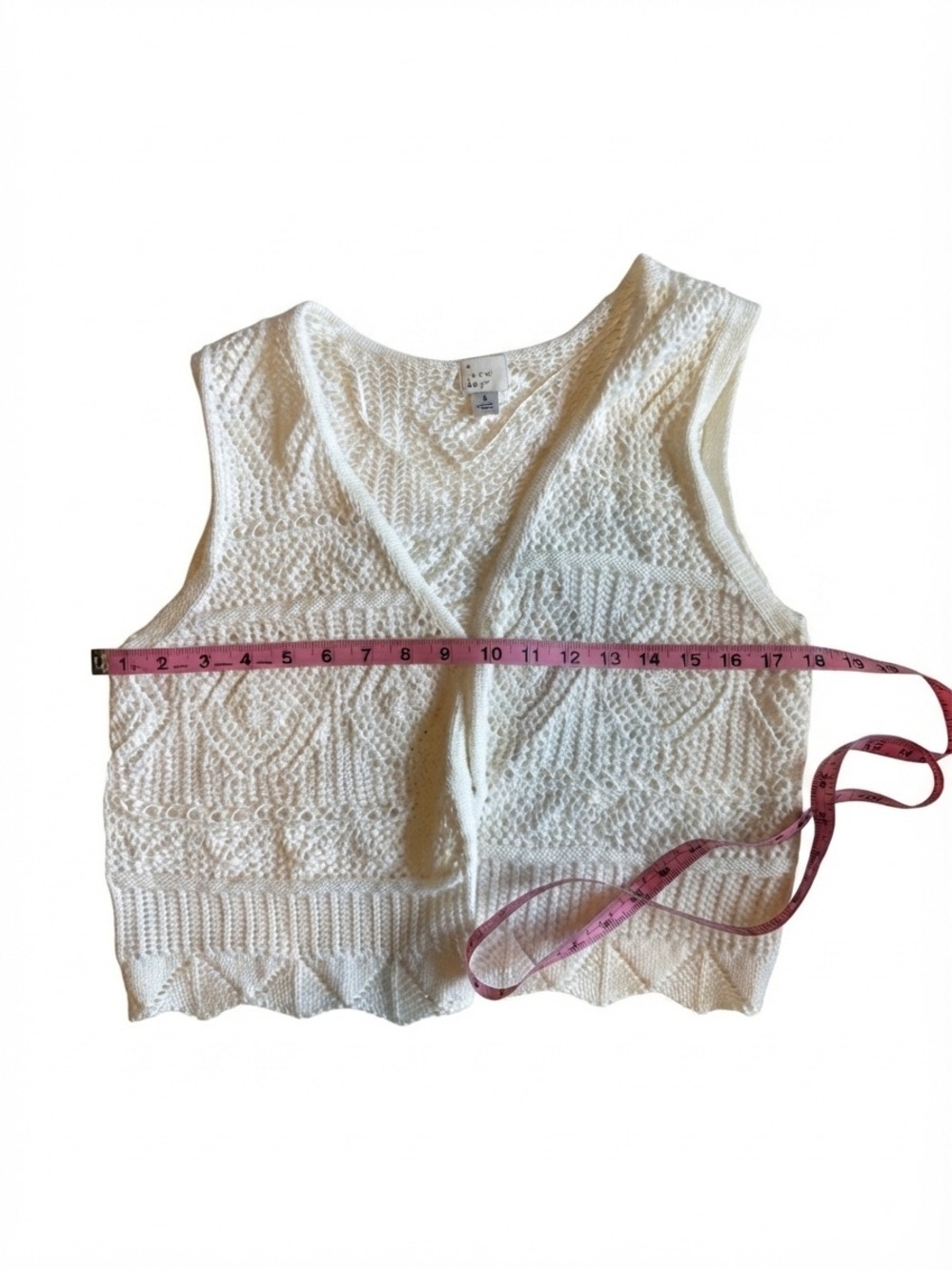 A New Day Cream Open Knit Sweater Vest – Size Medium 🧶🤍 - Picture 11 of 11